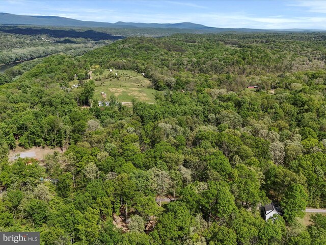 drone / aerial view with a mountain view