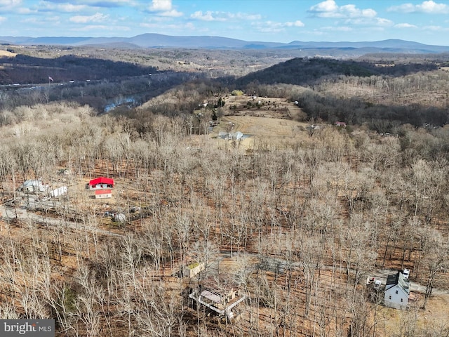 bird's eye view featuring a mountain view