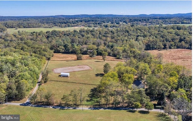 drone / aerial view with a rural view