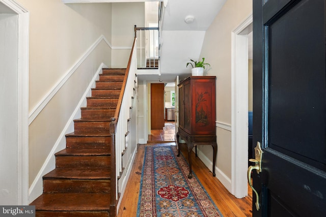 entryway featuring hardwood / wood-style flooring