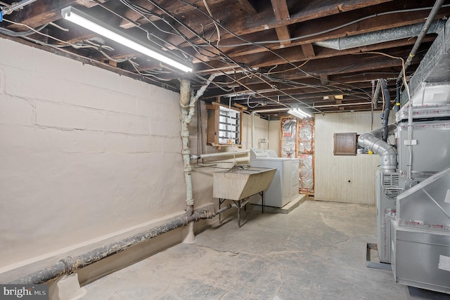 1722 Selma Ave, Halethorpe, MD 21227 - basement featuring a sink and washer and dryer