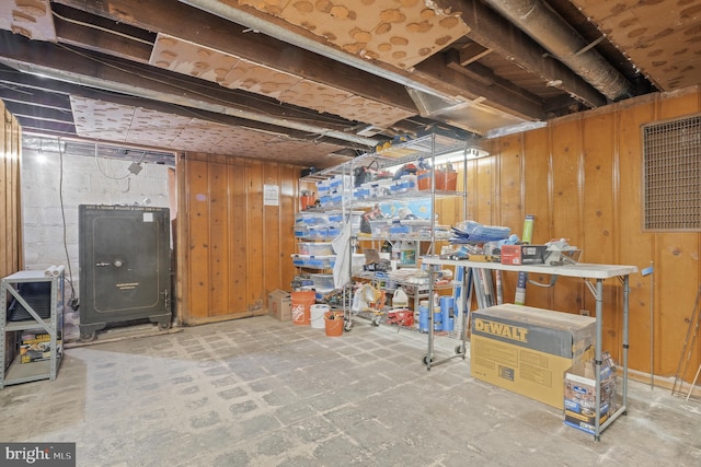 1722 Selma Ave, Halethorpe, MD 21227 - unfinished below grade area featuring wooden walls