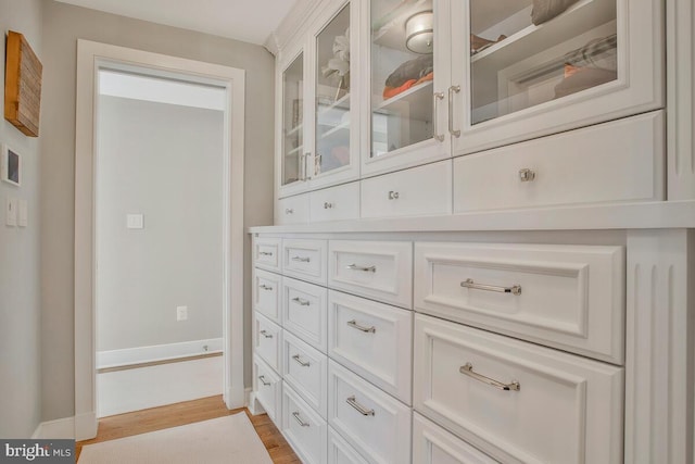 interior space with light hardwood / wood-style floors