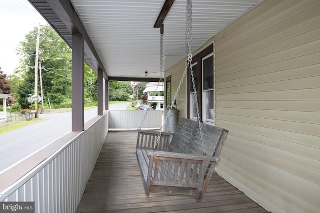 deck with a porch