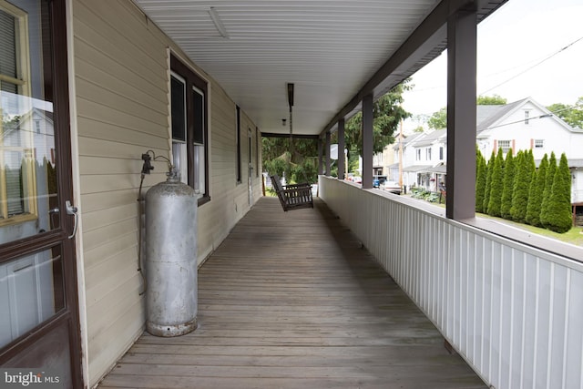 deck with a porch