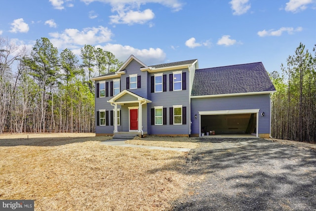 view of front facade with a garage