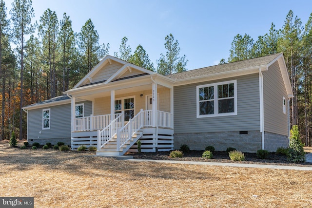 view of front of house with covered porch