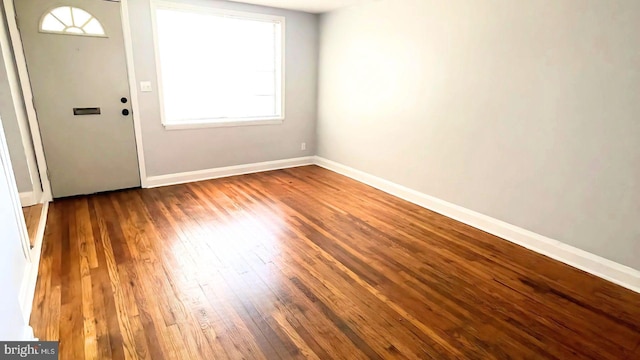 foyer entrance with dark hardwood / wood-style flooring