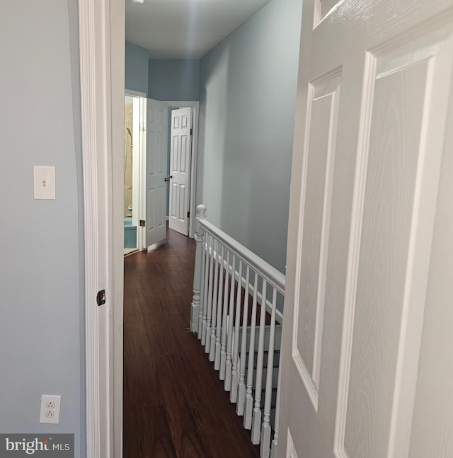 hallway featuring dark hardwood / wood-style floors