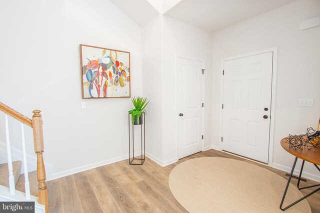 entryway featuring light hardwood / wood-style flooring