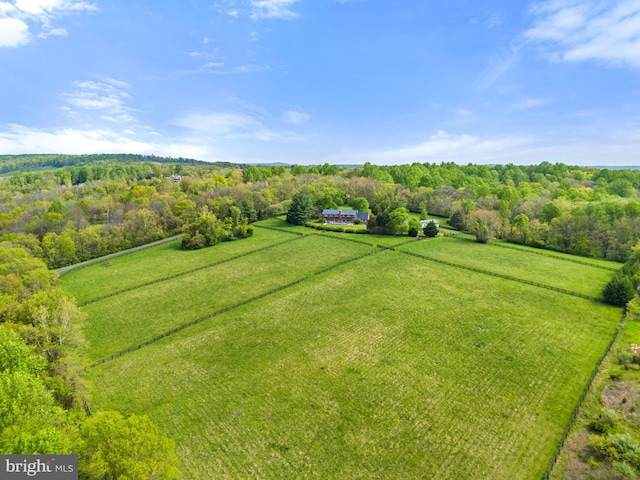 aerial view featuring a rural view