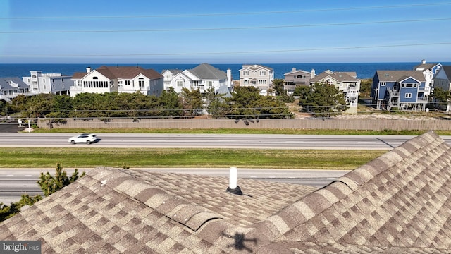 exterior space featuring a water view