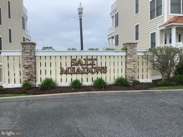 view of community sign