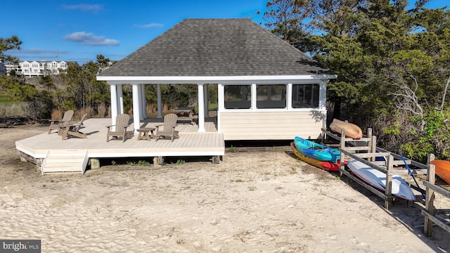 view of patio featuring a deck