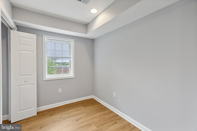 empty room featuring light wood-type flooring