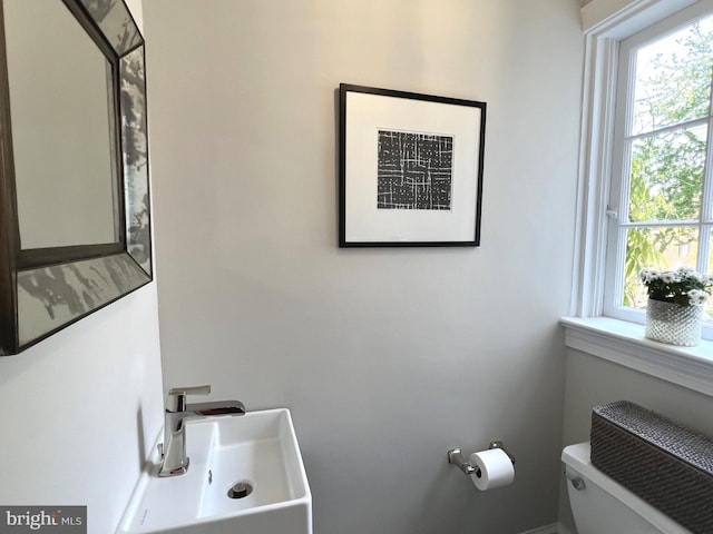 bathroom with sink and toilet