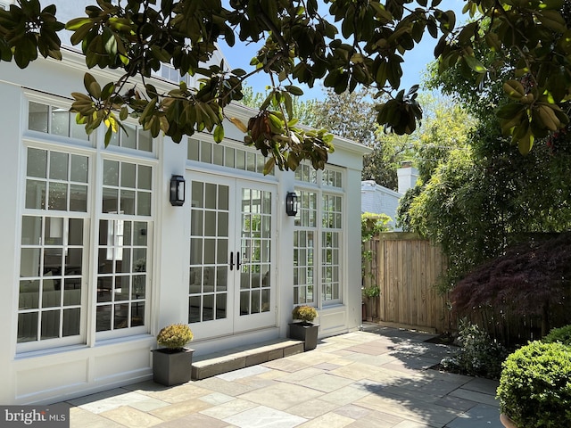 exterior space with french doors