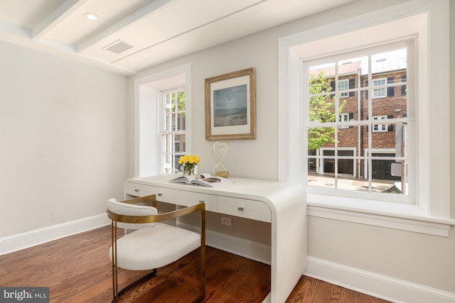 interior space with plenty of natural light and wood-type flooring