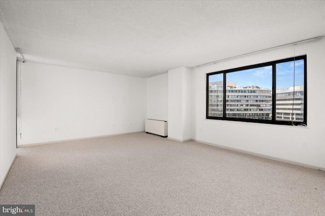 carpeted spare room featuring a textured ceiling