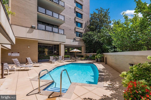 view of pool with a patio