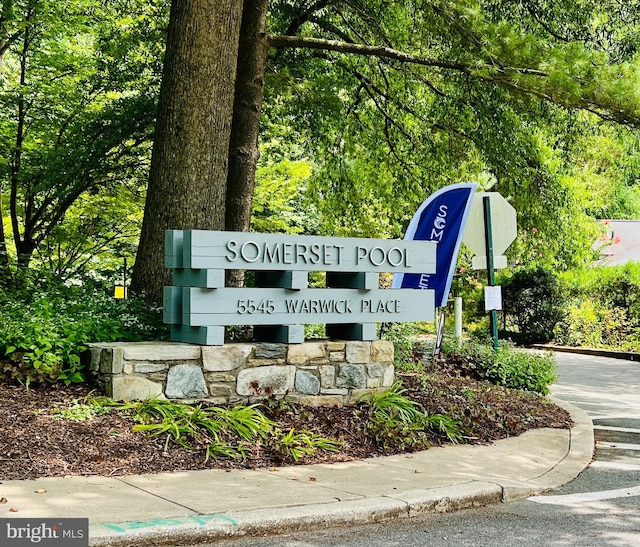 view of community sign