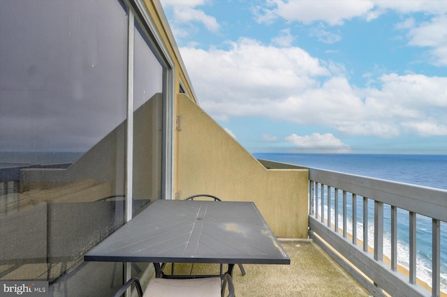 balcony with a water view