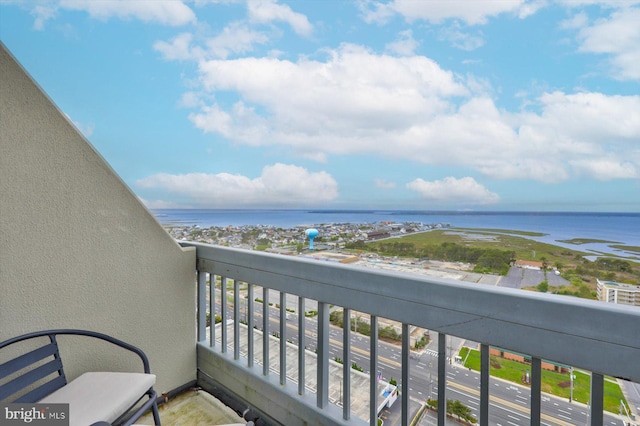 balcony with a water view