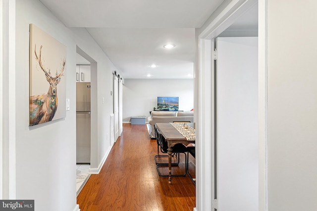 hall featuring wood-type flooring