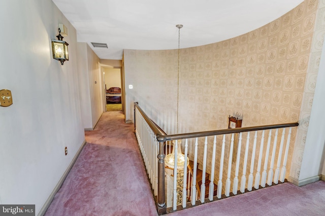 hallway with carpet flooring