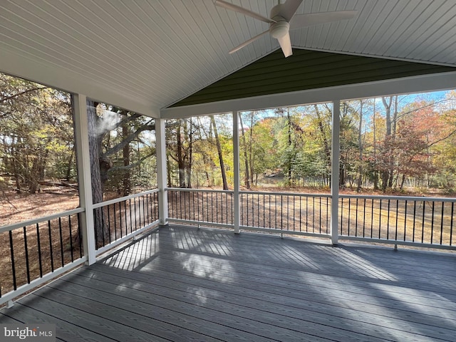 deck with ceiling fan