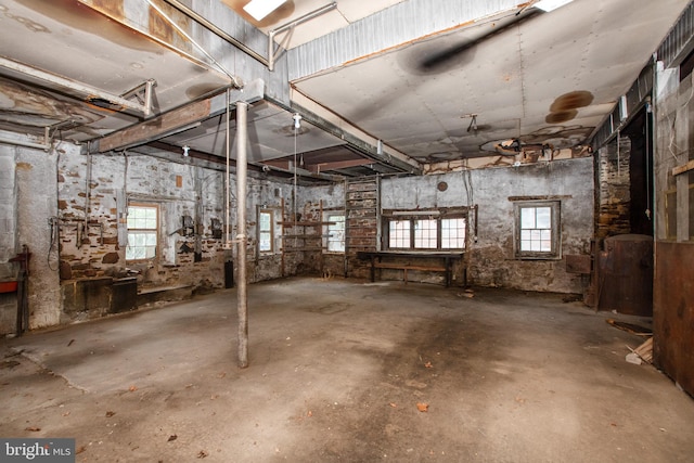 basement with a wealth of natural light