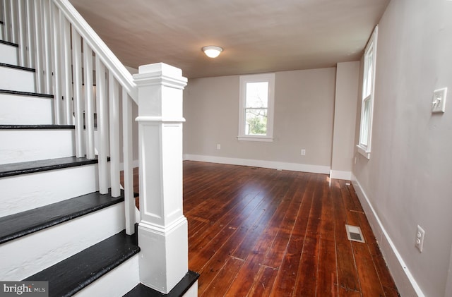 interior space with hardwood / wood-style flooring