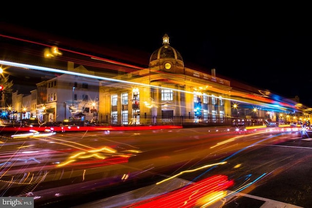 view of property at night