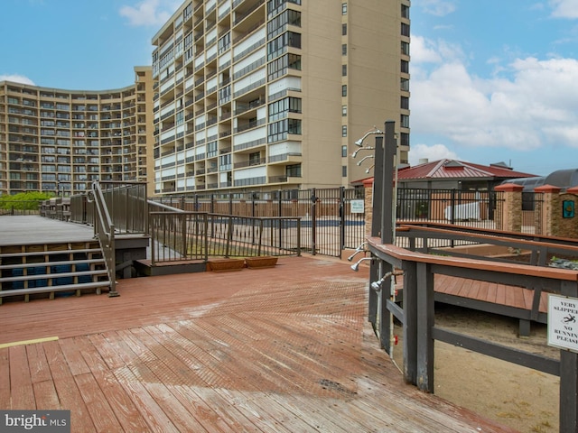 view of wooden deck