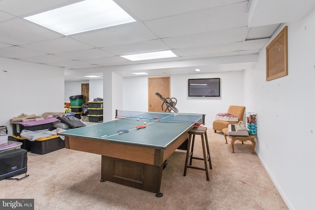 409 Hilltop Rd, Strasburg, PA 17579 - recreation room with a paneled ceiling and carpet floors