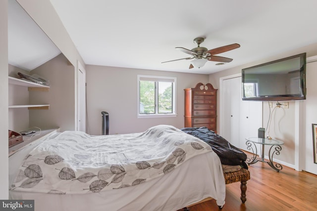 409 Hilltop Rd, Strasburg, PA 17579 - bedroom with light hardwood / wood-style flooring and ceiling fan