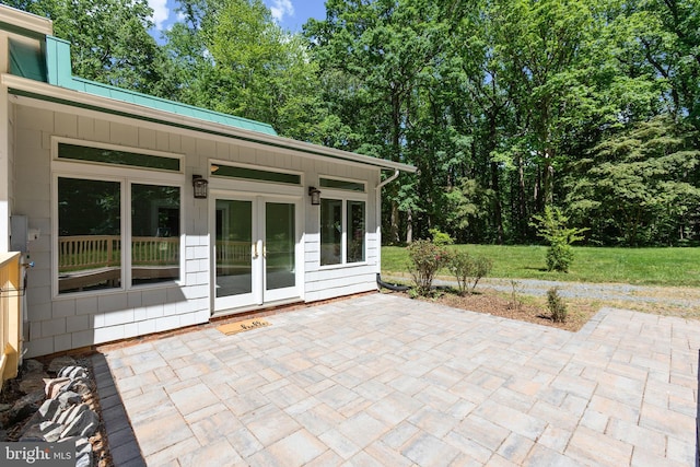 view of patio with french doors