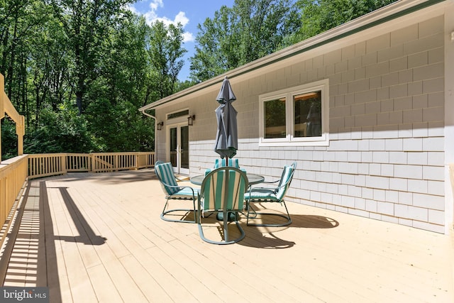 deck with french doors