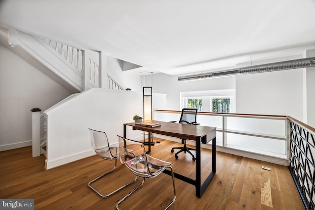 interior space featuring hardwood / wood-style floors