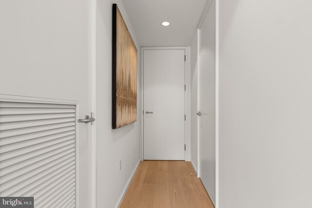 hall featuring light hardwood / wood-style floors