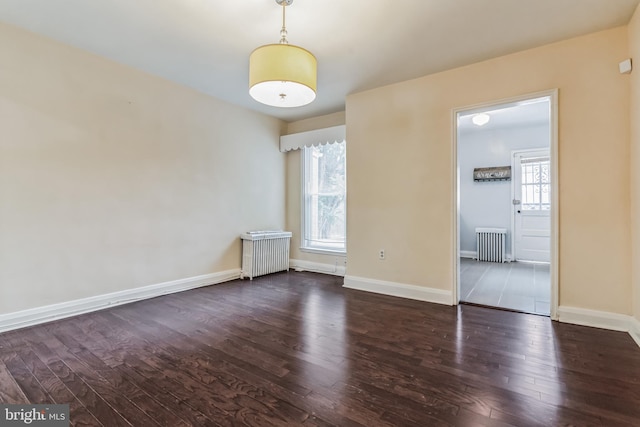 tiled empty room with radiator