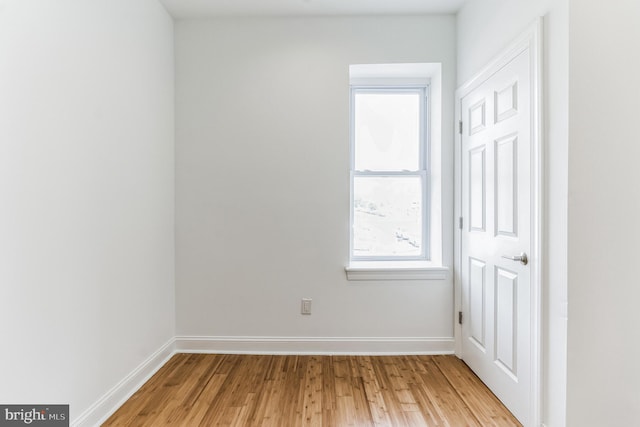 empty room featuring light wood-type flooring