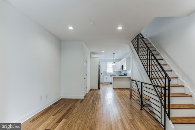 interior space featuring light wood-type flooring