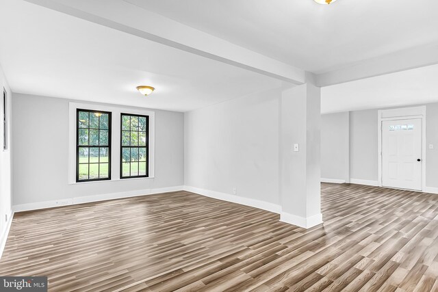 empty room featuring light wood-type flooring