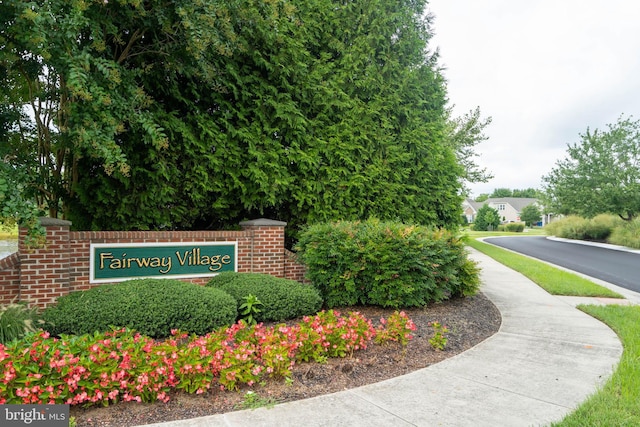 view of community sign