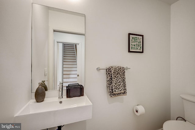 bathroom with sink and toilet