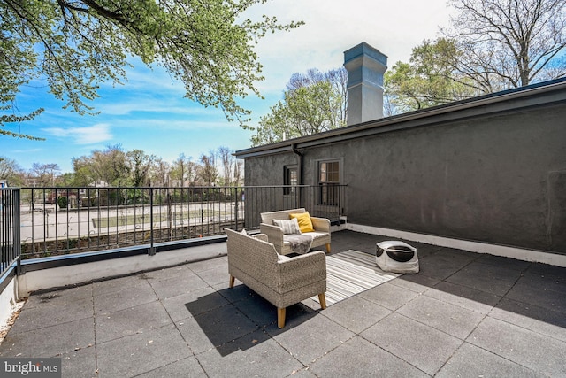 view of patio with an outdoor hangout area