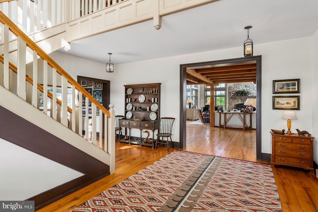 entrance foyer featuring hardwood / wood-style floors