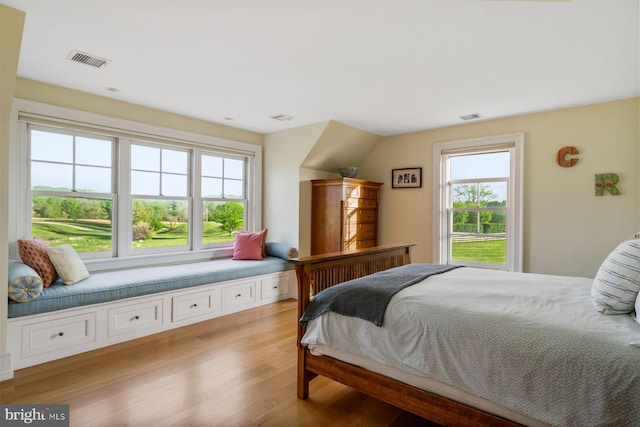 bedroom featuring light hardwood / wood-style flooring