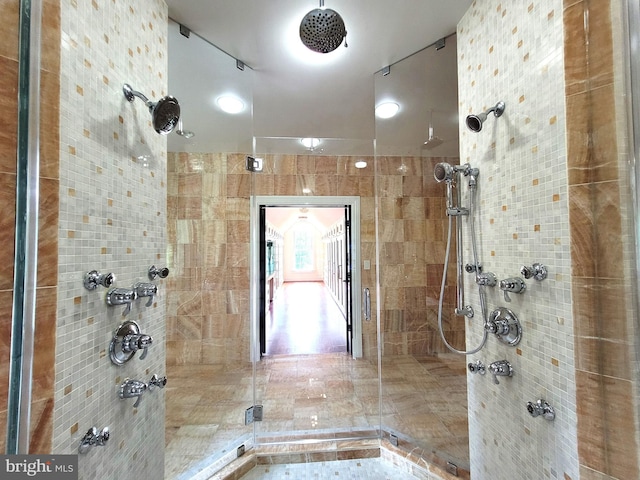 bathroom featuring walk in shower